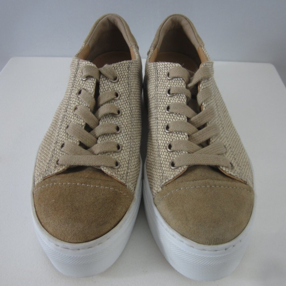 Dirndl + Bua Womens 7.5 EU 38 Beige Suede Lace Up Sneakers Shoes 1588